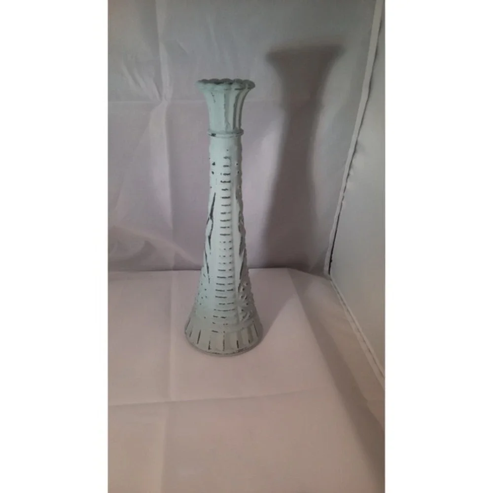 Shabby-chic‎ Chalk painted single stem floral glass vase